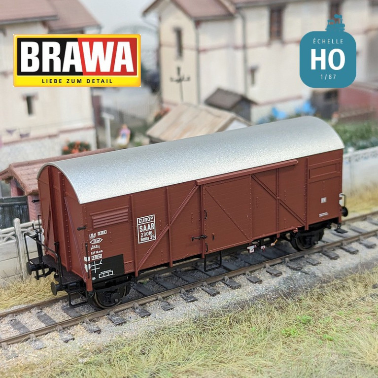 Gedeckter Güterwagen Typ Gmhs35 "EUROP" SAAR Ep III HO Brawa 50728 - Maketis