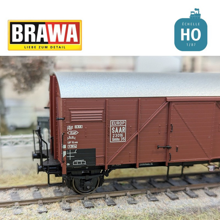 Wagon couvert type Gmhs35 "EUROP" SAAR Ep III HO Brawa 50728 - Maketis