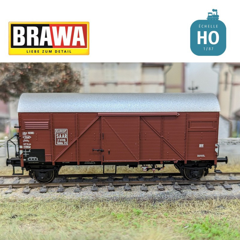 Gedeckter Güterwagen Typ Gmhs35 "EUROP" SAAR Ep III HO Brawa 50728 - Maketis