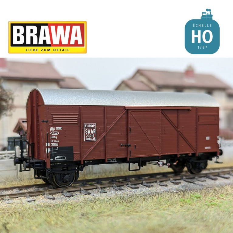 Wagon couvert type Gmhs35 "EUROP" SAAR Ep III HO Brawa 50728 - Maketis