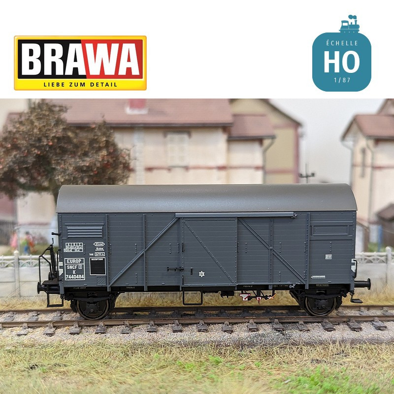 Gedeckter Güterwagen Typ K "EUROP" SNCF Ep III HO Brawa 50730 - Maketis