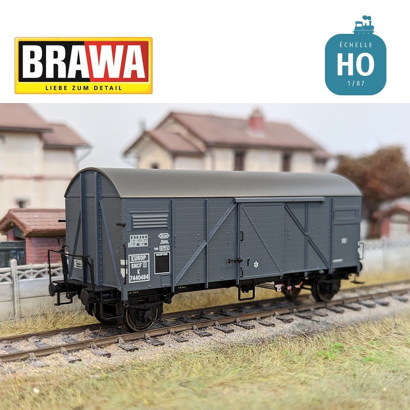 Gedeckter Güterwagen Typ K "EUROP" SNCF Ep III HO Brawa 50730 - Maketis