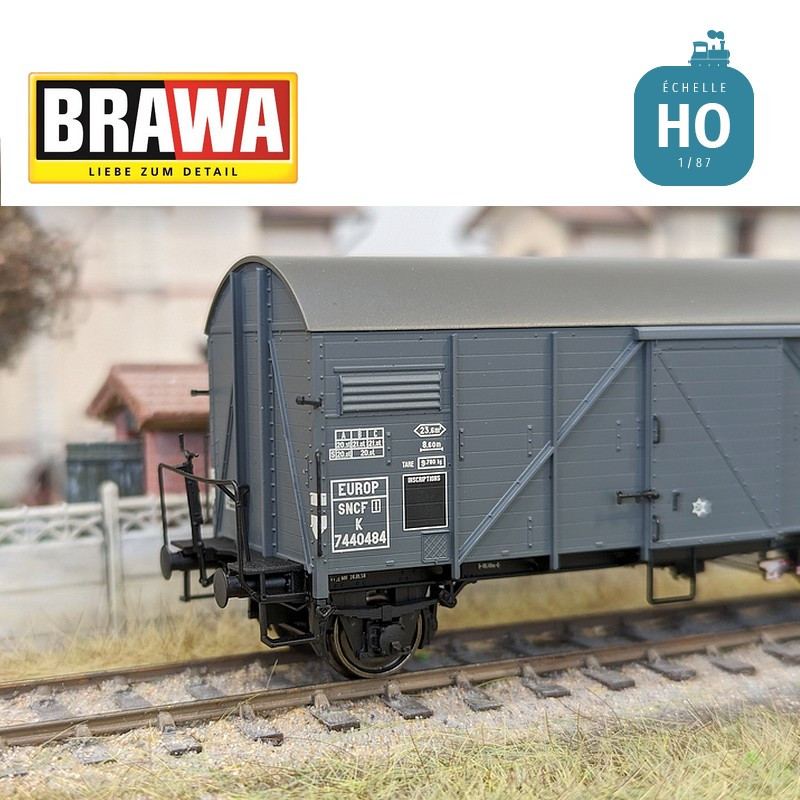 Wagon couvert type K "EUROP" SNCF Ep III HO Brawa 50730 - Maketis