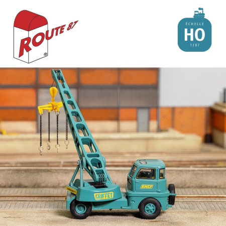 Grue Griffet M2 déco SNCF logo encadré bandes jaune HO Route 87 Haxo Modèle RO1034 - Maketis Grue Griffet M2 déco SNCF logo encadré bandes jaune HO Route 87 Haxo Modèle RO1034 - Maketis