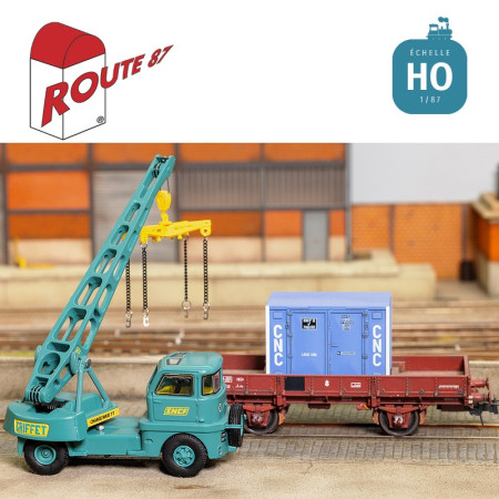 Grue Griffet M2 déco SNCF logo encadré bandes jaune HO Route 87 Haxo Modèle RO1034 - Maketis Grue Griffet M2 déco SNCF logo encadré bandes jaune HO Route 87 Haxo Modèle RO1034 - Maketis