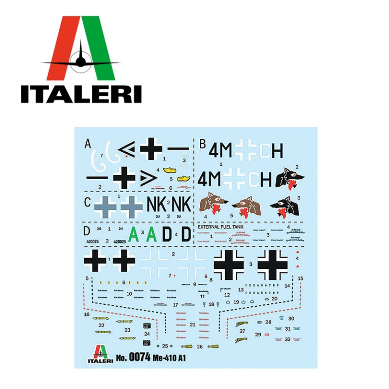 Avion de combat Me 410 A-1 Hornisse WWII 1/72 Italeri 074 - Maketis Avion de combat Me 410 A-1 Hornisse WWII 1/72 Italeri 074 - Maketis