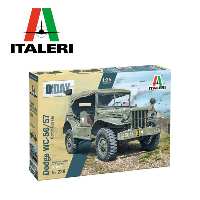 Militärfahrzeug Dodge WC-56/57 Kommandowagen WWII 1/35 Italeri 228 - Maketis