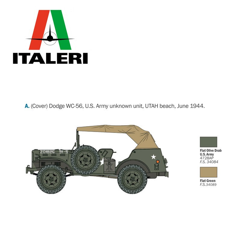 Military vehicle Dodge WC-56/57 Command Car WWII 1/35 Italeri 228 - Maketis