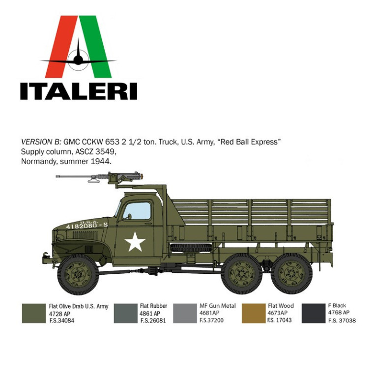 Militärlastwagen GMC 2 1/2 Ton. 6x6 Truck "D-Day 80° Anniversary" WWII 1/35 Italeri 6271 - Maketis