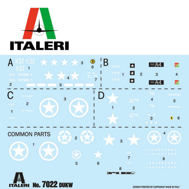 Militärisches Amphibienfahrzeug DUKW 2 1/2 ton GMC Version "D-Day 80° Anniversary" WWII 1/72 Italeri 7022 - Maketis