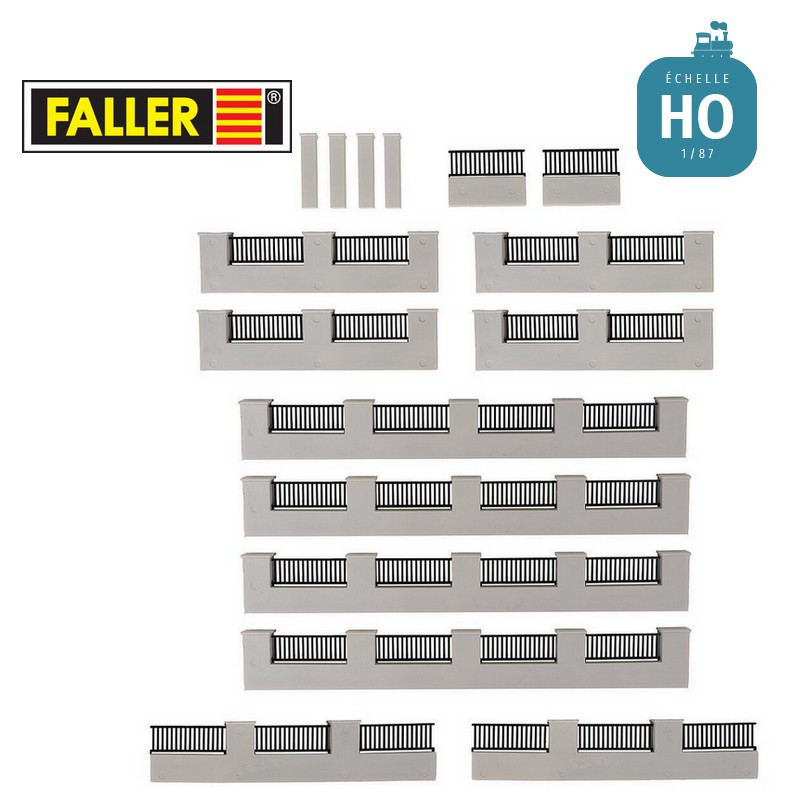 Modern wall fence length 150cm HO Faller 180419 - Maketis