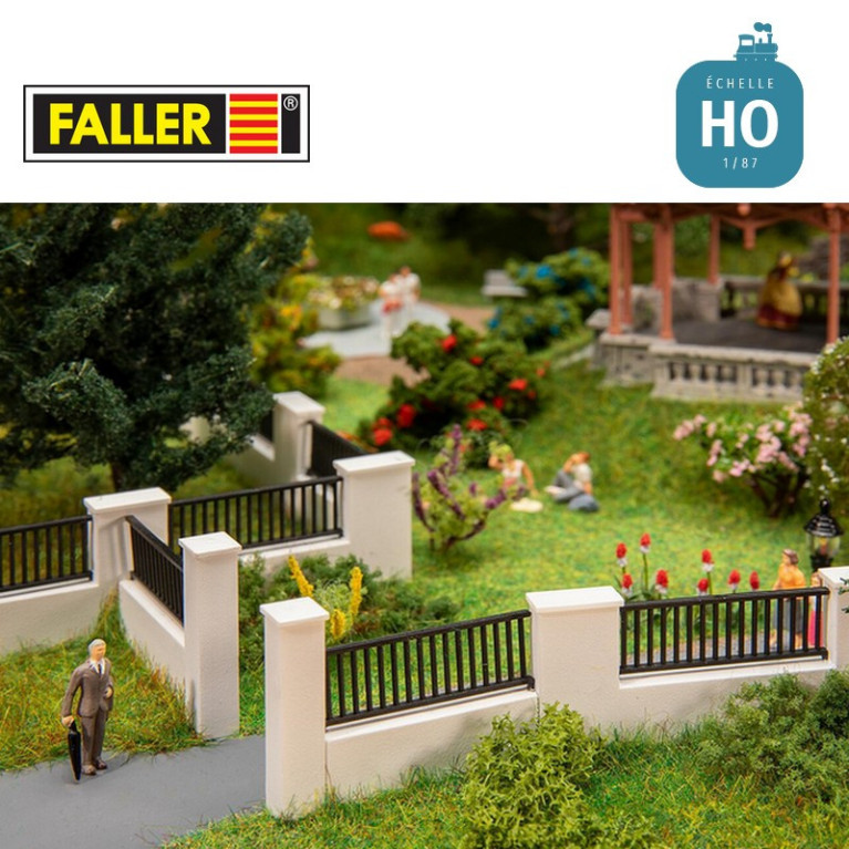 Modern wall fence length 150cm HO Faller 180419 - Maketis