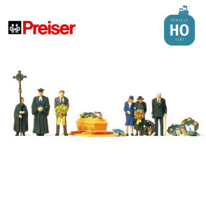 Funérailles protestantes 6pcs HO Preiser 10519 - Maketis