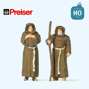 Medieval monks 2pcs HO Preiser 28220 - Maketis