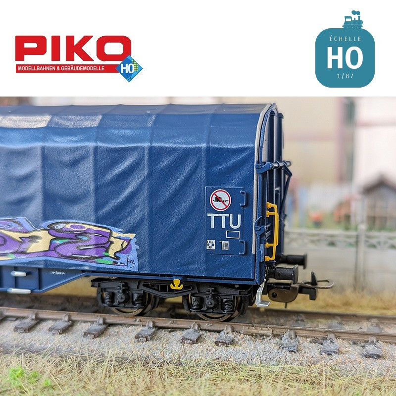 Planwagen Typ Shimmns VTG mit Graffiti Ep VI HO Piko 58965 - Maketis