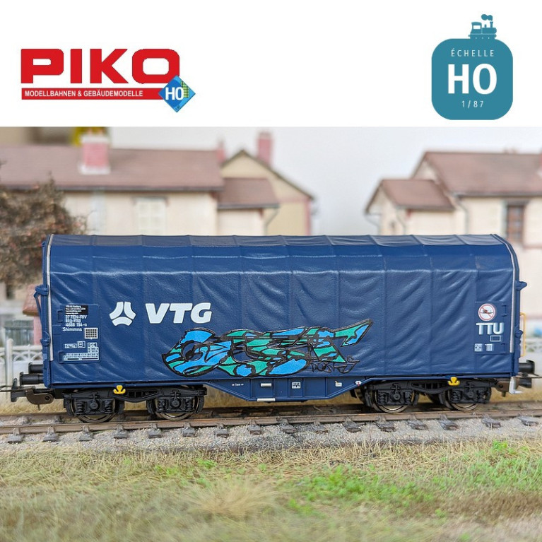 Wagon bâché type Shimmns VTG avec graffitis Ep VI HO Piko 58965 - Maketis