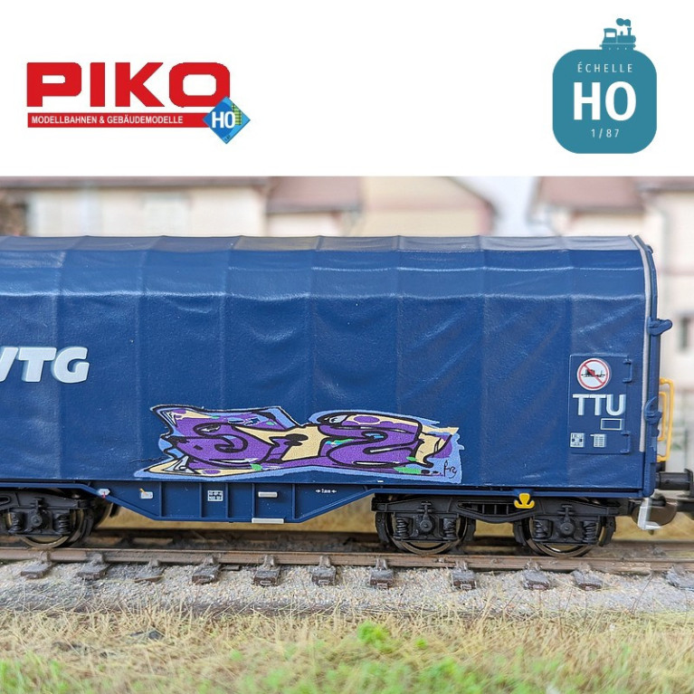 Wagon bâché type Shimmns VTG avec graffitis Ep VI HO Piko 58965 - Maketis