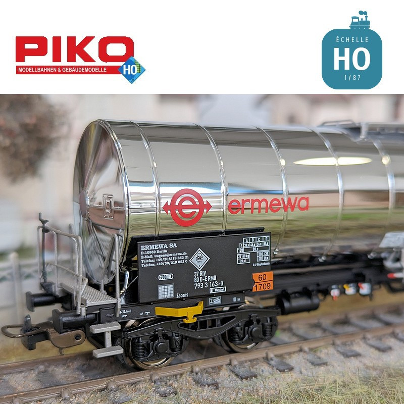 Set 2 wagons citerne Zacns pour produits chimiques Ermewa Ep VI HO Piko 58253 - Maketis