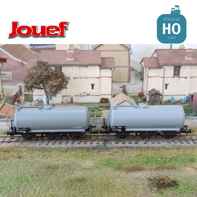 Coffret 2 wagons citerne 3 essieux "Europ Rail S.G.M.F/ Bruyere et Eberlet" SNCF Ep IV HO Jouef HJ6248 - Maketis