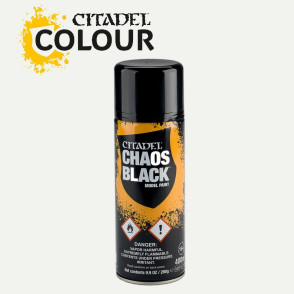 Citadel Chaos Black primer spray paint for Games Workshop miniatures 62-02