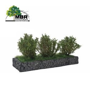 Buissons moyens hauteur 3-4cm vert moyen 3pcs MBR 50-3014 - Maketis