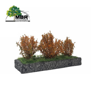 Buissons moyens hauteur 3-4cm orange 3pcs MBR 50-3018 - Maketis