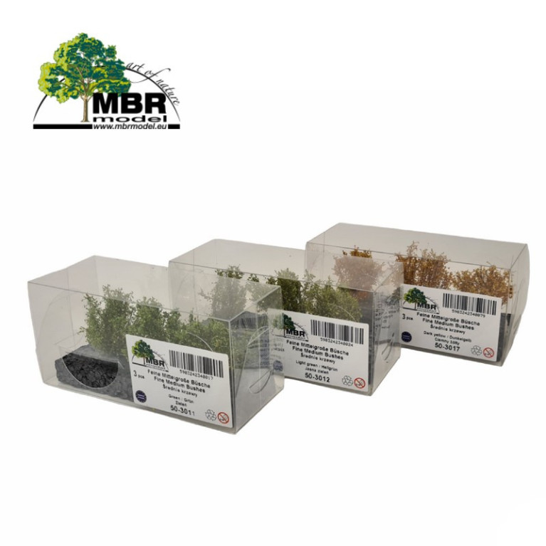 Buissons moyens hauteur 3-4cm vert moyen 3pcs MBR 50-3014