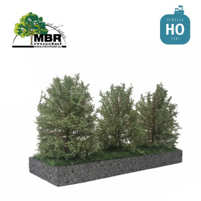 Grands buissons hauteur 7-11cm blanc vert 3pcs MBR 50-4015 - Maketis