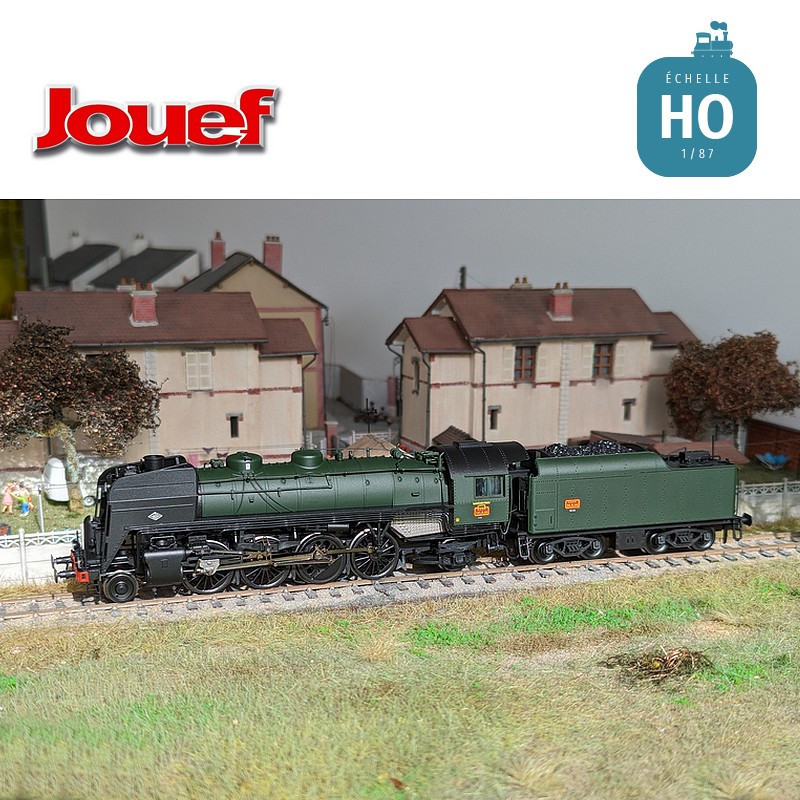 Steam locomotive 141 R 44 with coal tender Dépôt Sarreguemines SNCF Ep III Digital sound Jouef HJ2430S - Maketis