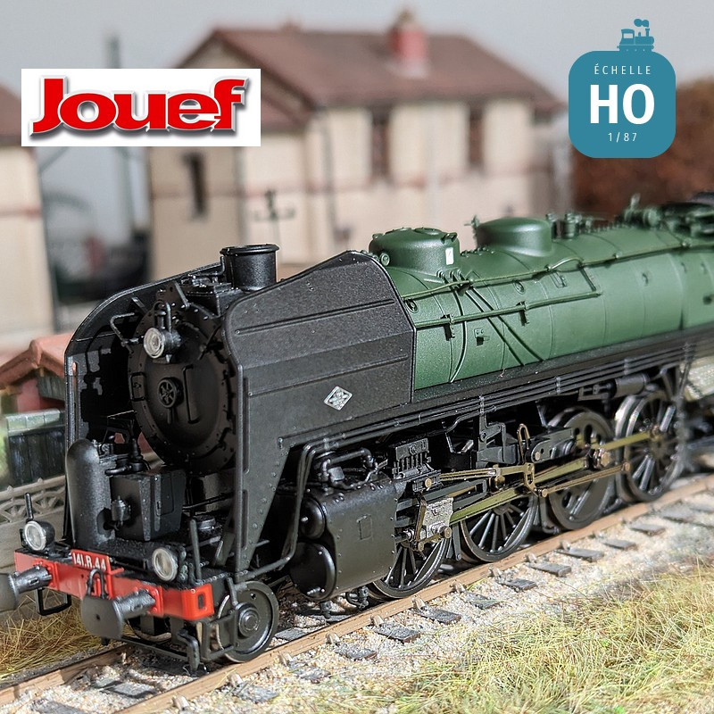 Steam locomotive 141 R 44 with coal tender Dépôt Sarreguemines SNCF Ep III Digital sound Jouef HJ2430S - Maketis