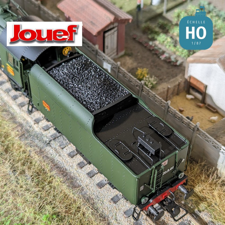 Locomotive à vapeur 141 R 44 avec tender à charbon Dépôt Sarreguemines SNCF Ep III Analogique Jouef HJ2430 - Maketis