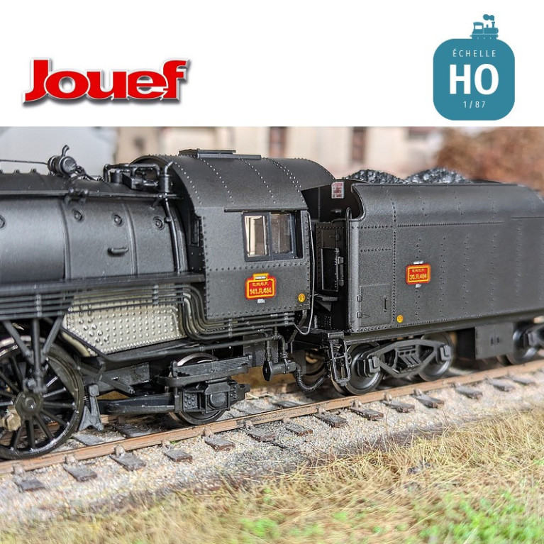 Dampflokomotive 141 R 484 mit Kohletender Depot Hausbergen SNCF Ep III Digital son HO Jouef HJ2431S - Maketis