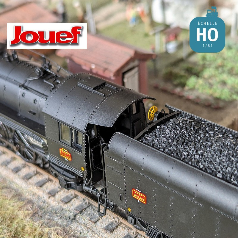 Dampflokomotive 141 R 484 mit Kohletender Depot Hausbergen SNCF Ep III Digital son HO Jouef HJ2431S - Maketis