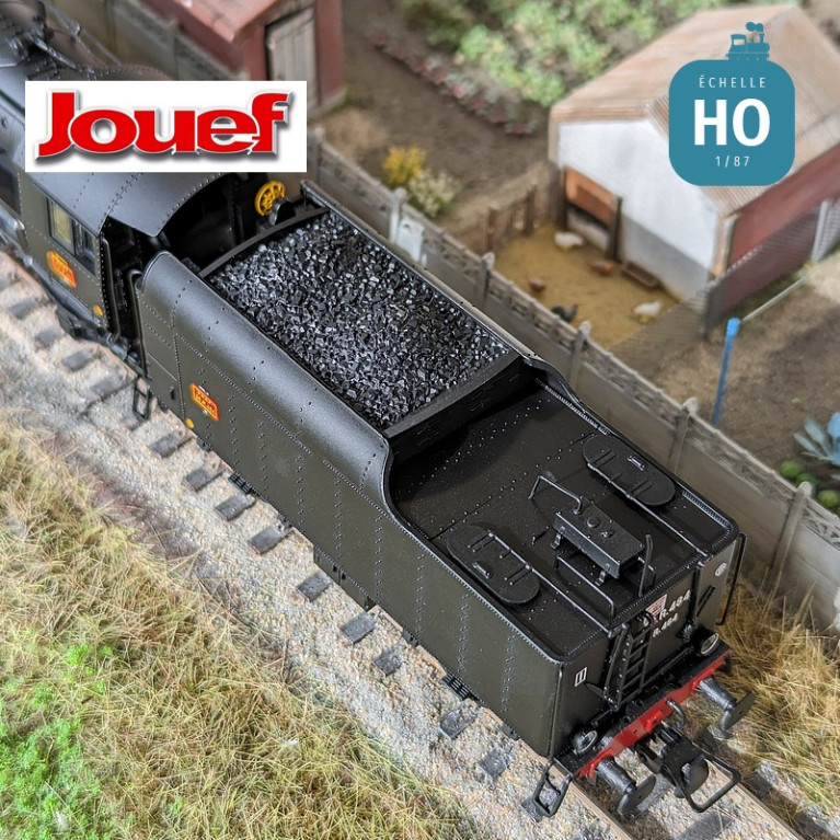 Locomotive à vapeur 141 R 484 avec tender à charbon Dépôt Hausbergen SNCF Ep III Analogique HO Jouef HJ2431 - Maketis