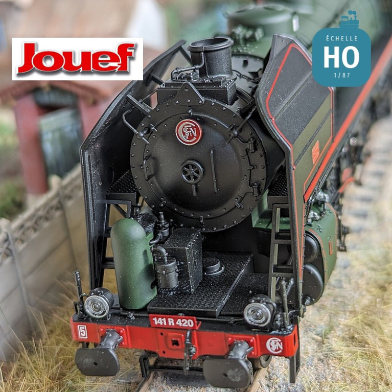 Steam locomotive 141 R 420 with coal tender SNCF Ep V Digital sound HO Jouef HJ2432S - Maketis