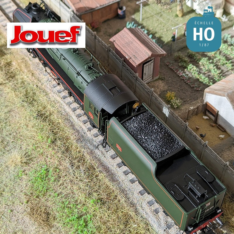 Locomotive à vapeur 141 R 420 avec tender à charbon SNCF Ep V Analogique HO Jouef HJ2432 - Maketis