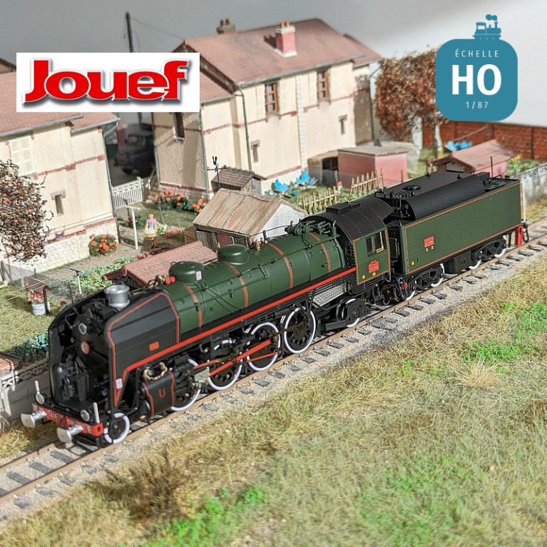 Locomotive à vapeur 141 R 1244 avec tender fuel  SNCF Ep V Analogique HO Jouef HJ2433 - Maketis