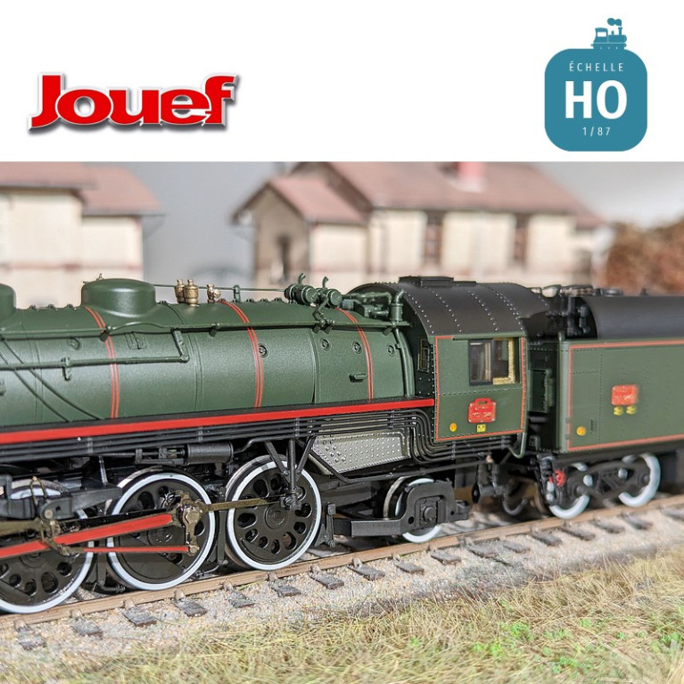 Steam locomotive 141 R 1244 with tender fuel SNCF Ep V Analog HO Jouef HJ2433 - Maketis