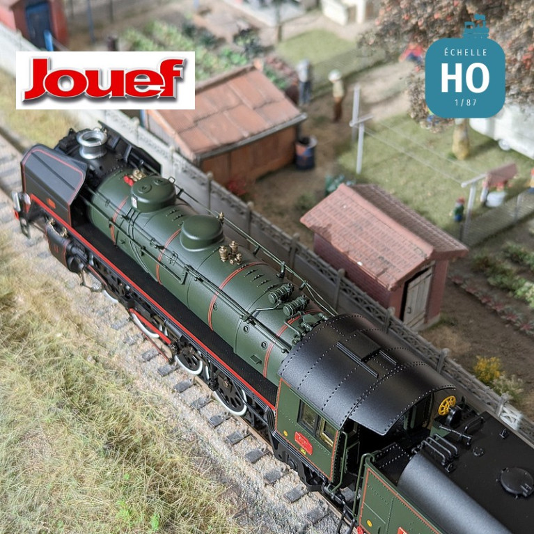 Steam locomotive 141 R 1244 with tender fuel SNCF Ep V Analog HO Jouef HJ2433 - Maketis