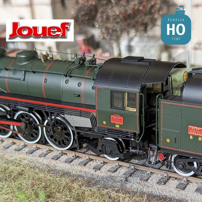 Steam locomotive 141 R 1244 with tender fuel SNCF Ep V Analog HO Jouef HJ2433 - Maketis