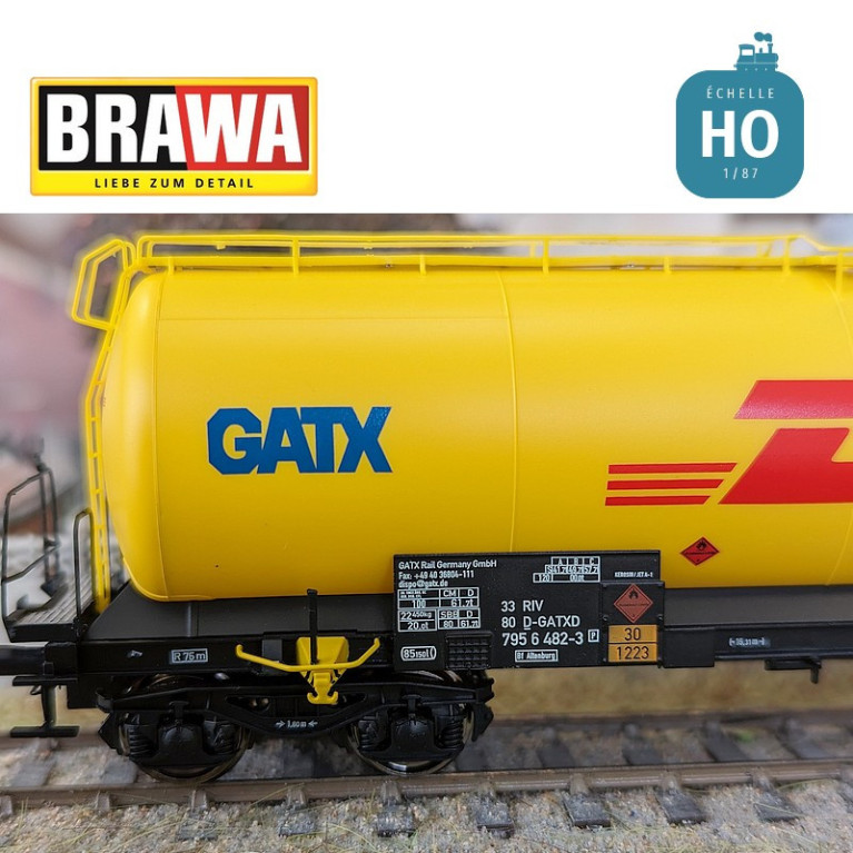 Wagon citerne Uia GATX DHL Ep V HO Brawa 50808 - Maketis Wagon citerne Uia GATX DHL Ep V HO Brawa 50808 - Maketis