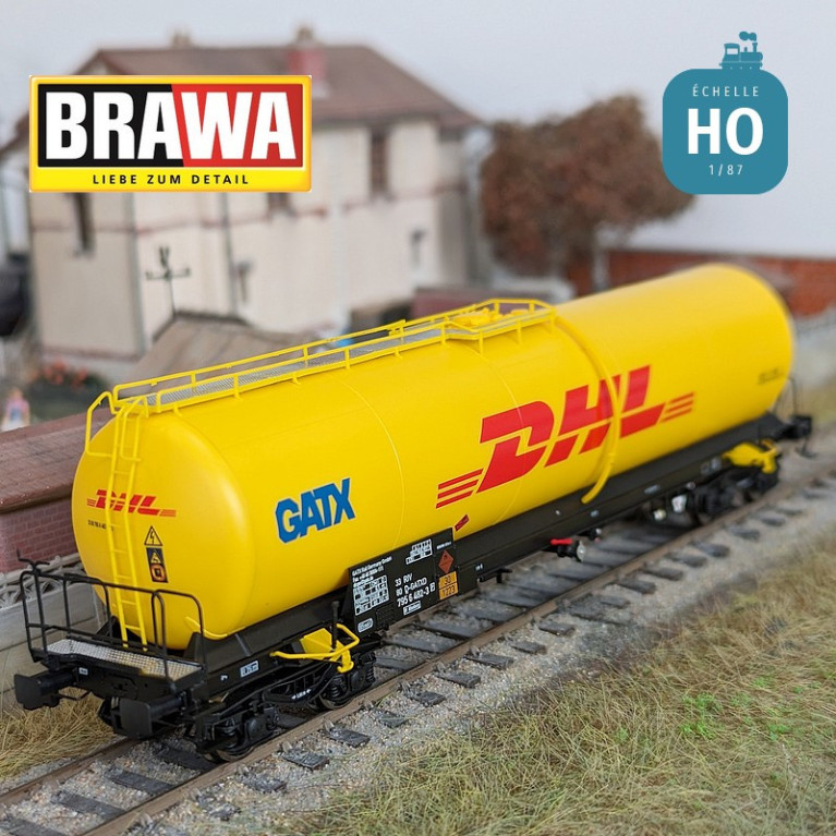Wagon citerne Uia GATX DHL Ep V HO Brawa 50808 - Maketis Wagon citerne Uia GATX DHL Ep V HO Brawa 50808 - Maketis
