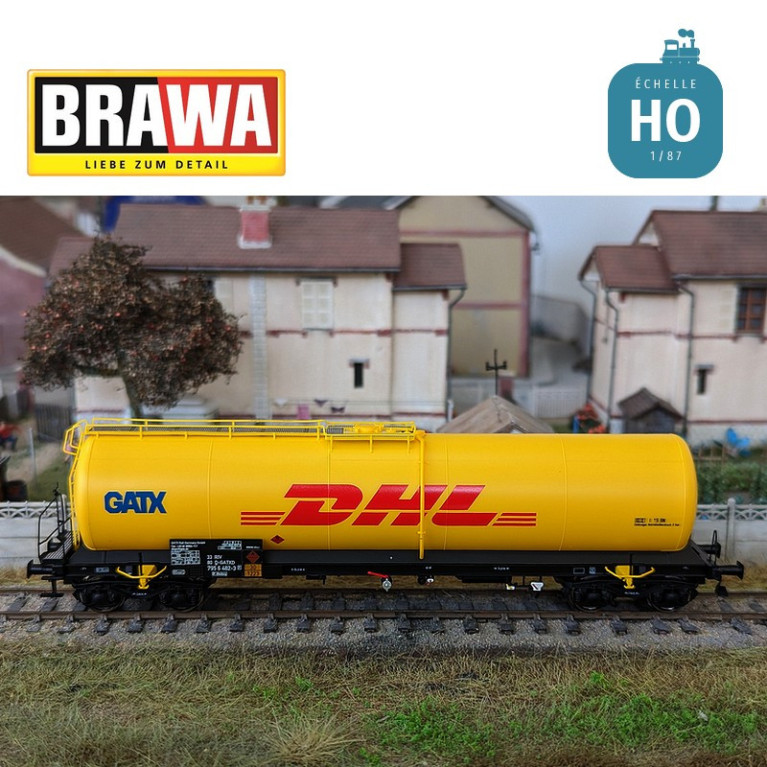Wagon citerne Uia GATX DHL Ep V HO Brawa 50808 - Maketis Wagon citerne Uia GATX DHL Ep V HO Brawa 50808 - Maketis