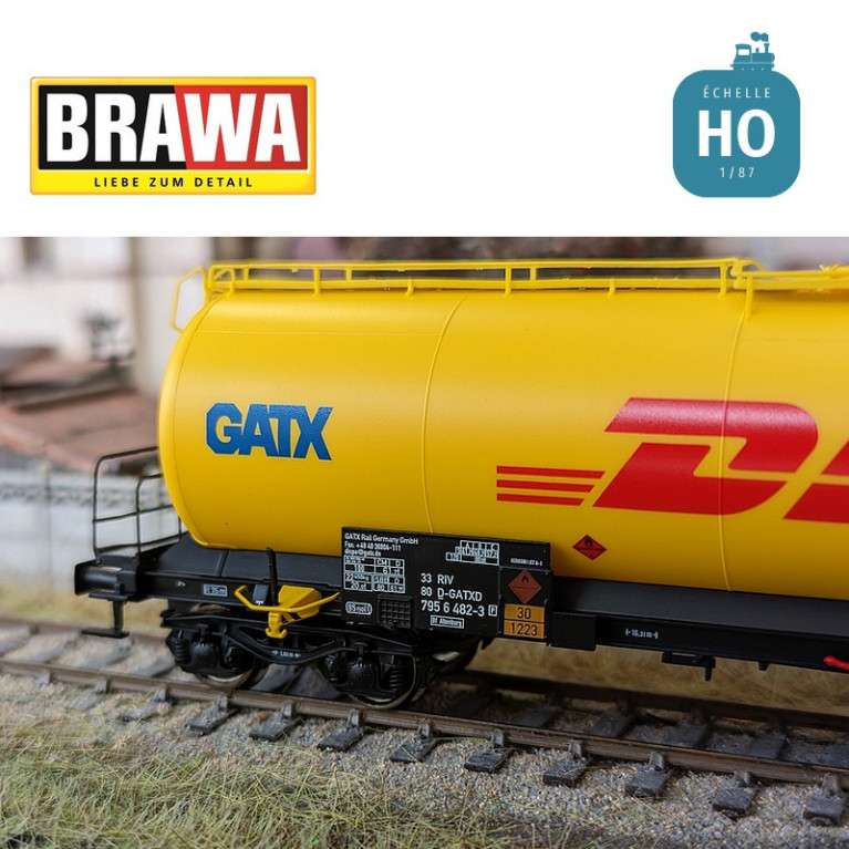 Wagon citerne Uia GATX DHL Ep V HO Brawa 50808 - Maketis Wagon citerne Uia GATX DHL Ep V HO Brawa 50808 - Maketis