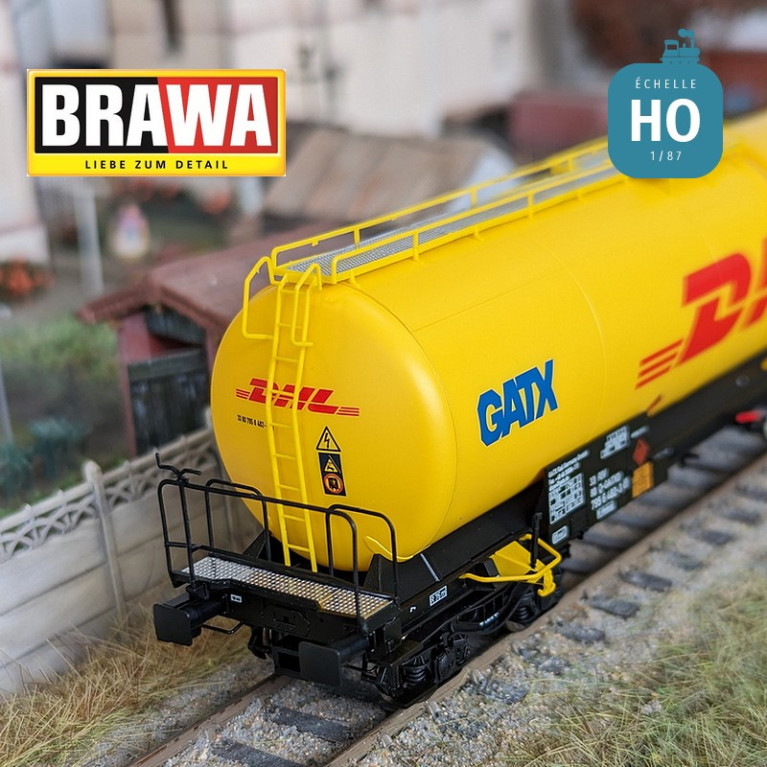 Wagon citerne Uia GATX DHL Ep V HO Brawa 50808 - Maketis Wagon citerne Uia GATX DHL Ep V HO Brawa 50808 - Maketis