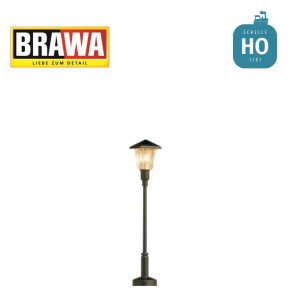 Lampadaire de rue simple H 58 mm LED HO Brawa 84013 - Maketis