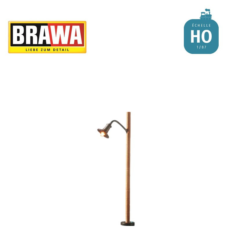 Lampadaire sur mât en bois simple H 80 mm LED HO Brawa 84061