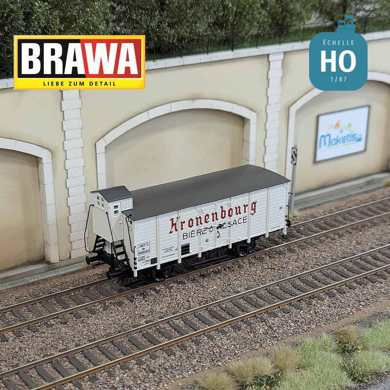 Wagon couvert type Hlf "Kronenbourg" SNCF Ep III HO Brawa 50994 - Maketis
