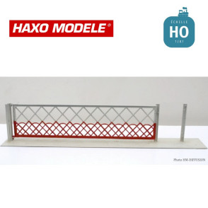 Barrières passage à niveau pivotantes simple 5 m avec portillons + profilés 2 pcs HO Haxo Modèle HM45009  - Maketis