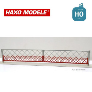 Barrières passage à niveau pivotantes double 8 m avec portillons + profilés 2 pcs HO Haxo Modèle HM45008